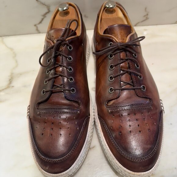Berluti Paris Mens Playtime Palermo Brown Leather Sneakers Shoes Size 12 Laces - Picture 1 of 9